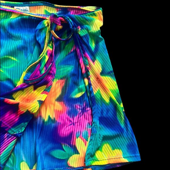 Vintage Catalina Tye Dye Floral Print Beach Swim Cover Up Kids L - Picture 3 of 6